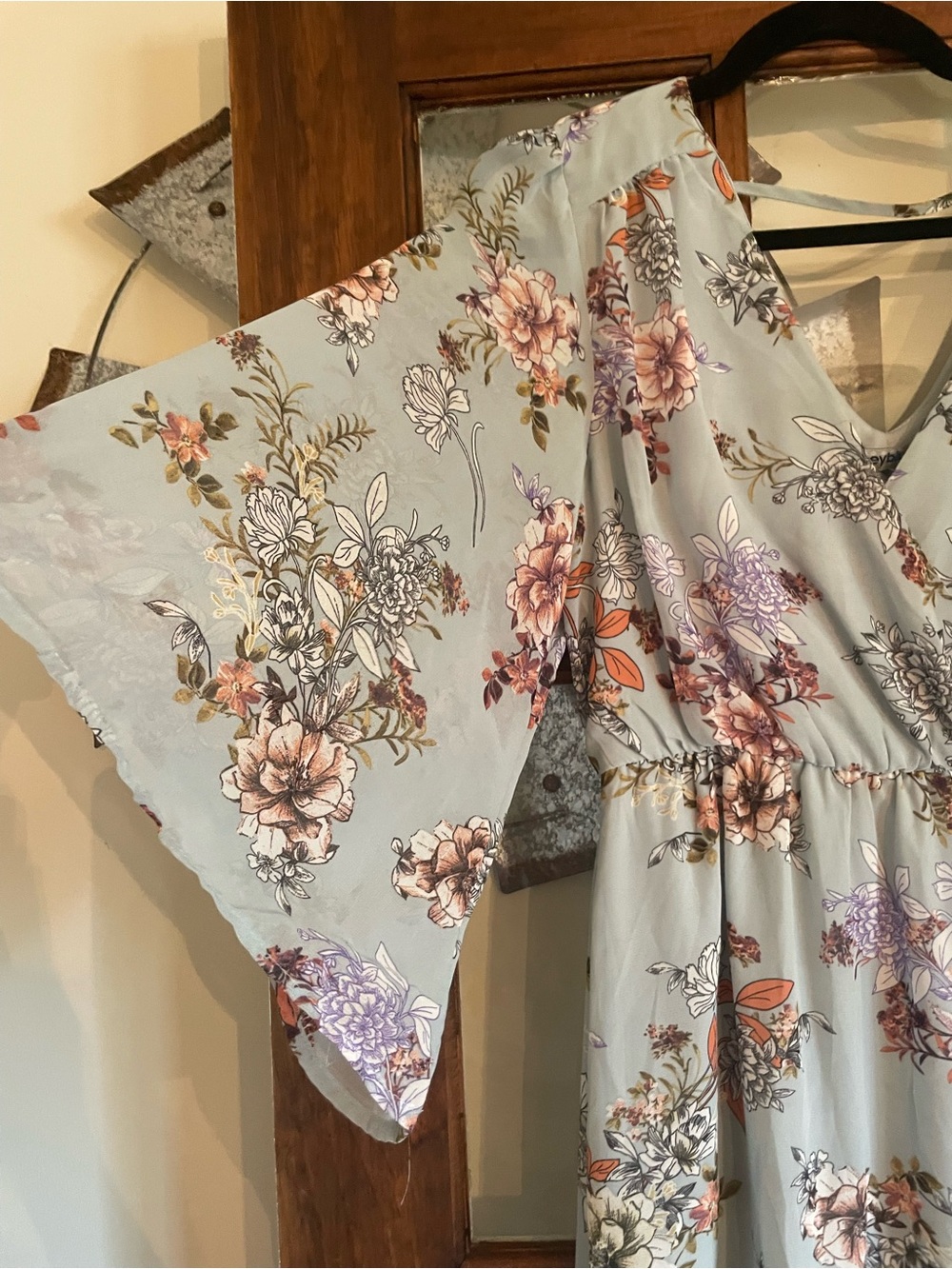 bailey blue Light Blue Floral Wrap Dress - Picture 2 of 6